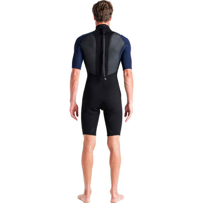 2024 C-Skins Mens Element 2 3/2mm Back Zip Shorty Wetsuit C-EL32SHM - Black / Slate / Cyan